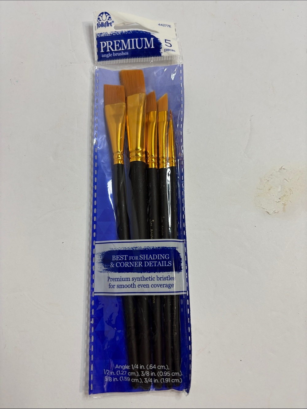 Folk Premium Angle Brushes - Accents Angle Brush Set 5piece Blue Large
